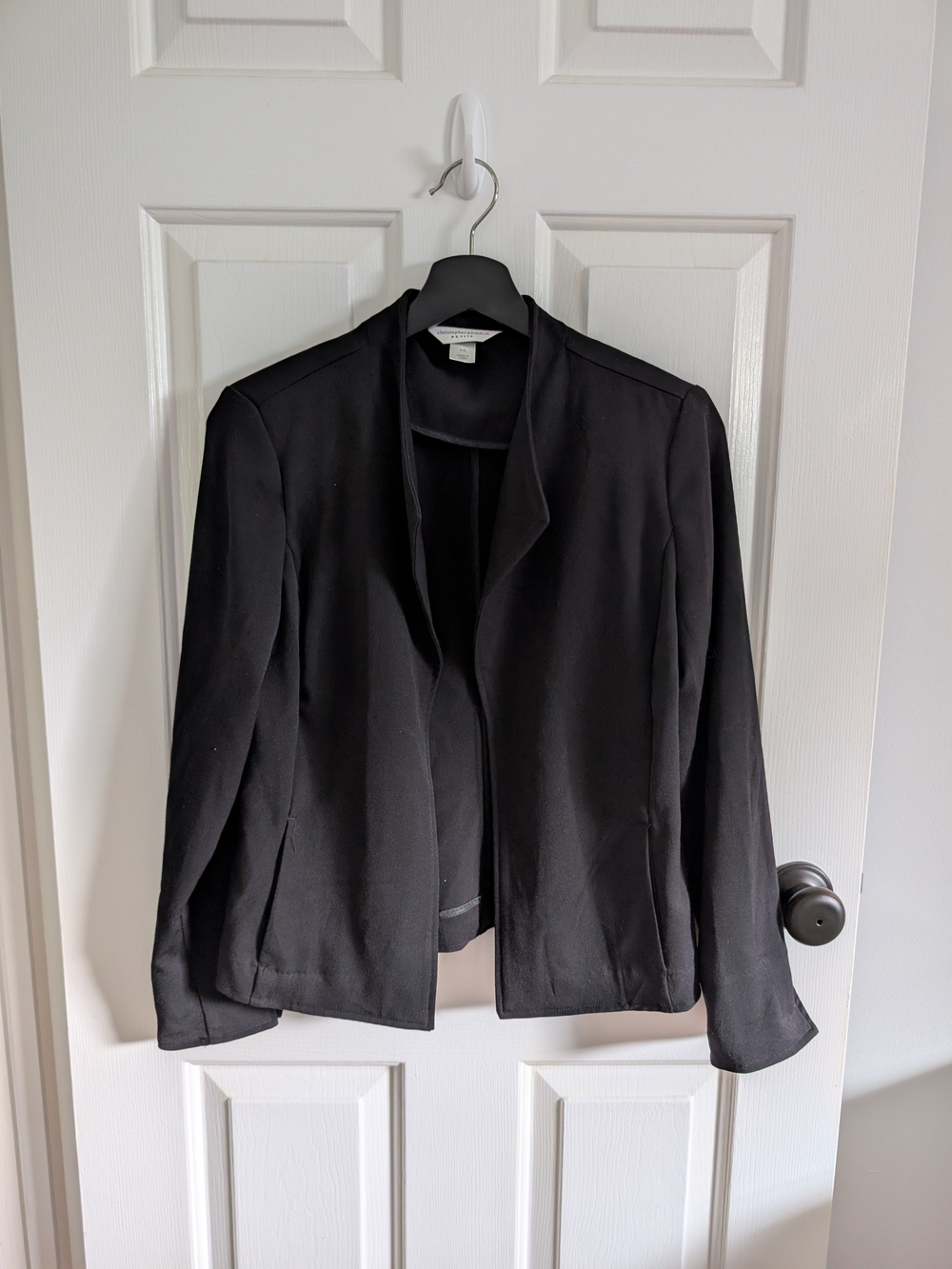 Christopher & Banks Women's Black Open-Front Blazer Size Petite Small